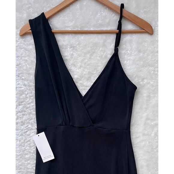 NWT Tobi Queen Elizabeth Asymmetrical Wrap Mini Dress in Black, Size Small - Picture 15 of 16